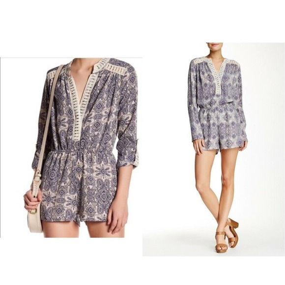 Romeo & Juliet Couture Roll Tab Sleeve Romper - Picture 1 of 9